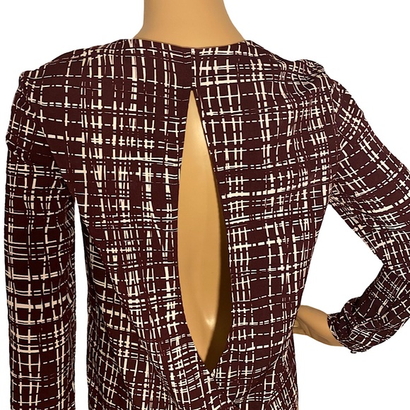 OPEN BACK BANANA REPUBLIC CROSSHATCH BLOUSE SZ XS - Picture 8 of 16